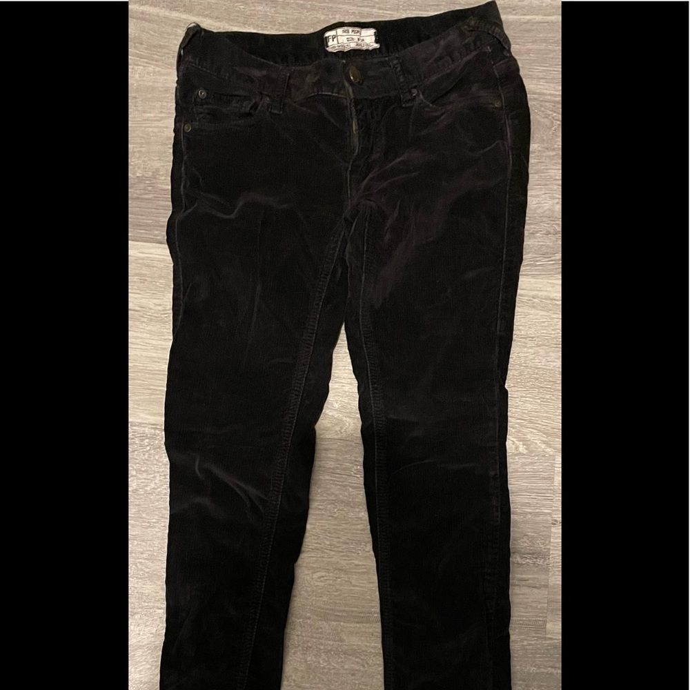 Free People Black Velvet Pants